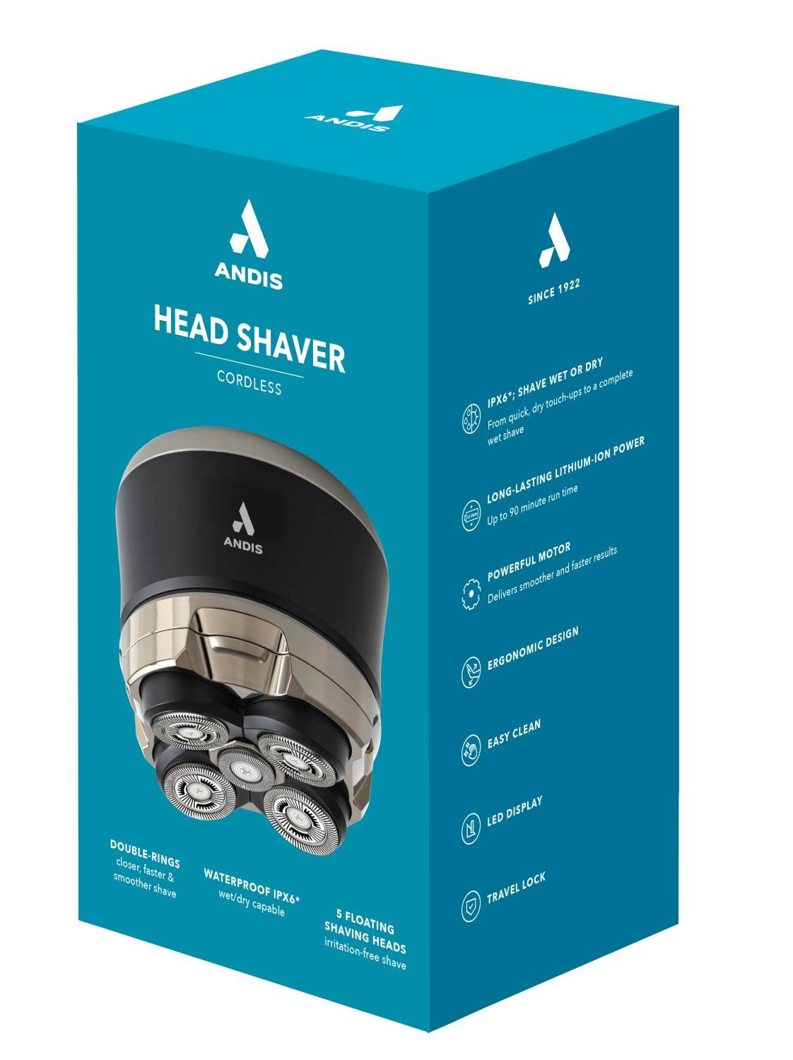 ANDIS HEAD SHAVER FOR SKULL BLACK
