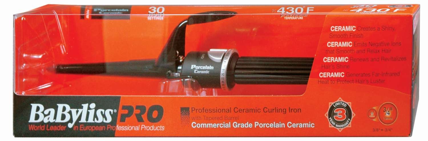 BABYLISS PORC TAPERED IRON 0.375~0.75