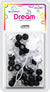 DREAM BEAD 12MM 60PC BK/CLR