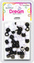 DREAM BEAD 12MM 60PC BK/WH