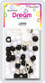 DREAM BEAD 12MM 60PC BK/WH/C