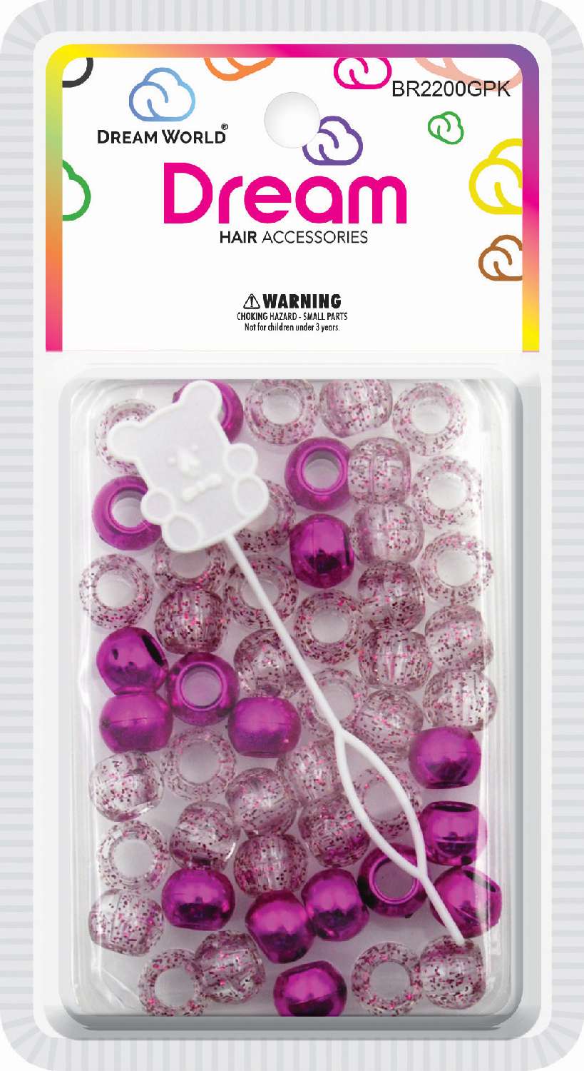 DREAM BEAD 12MM 60PC G/PINK