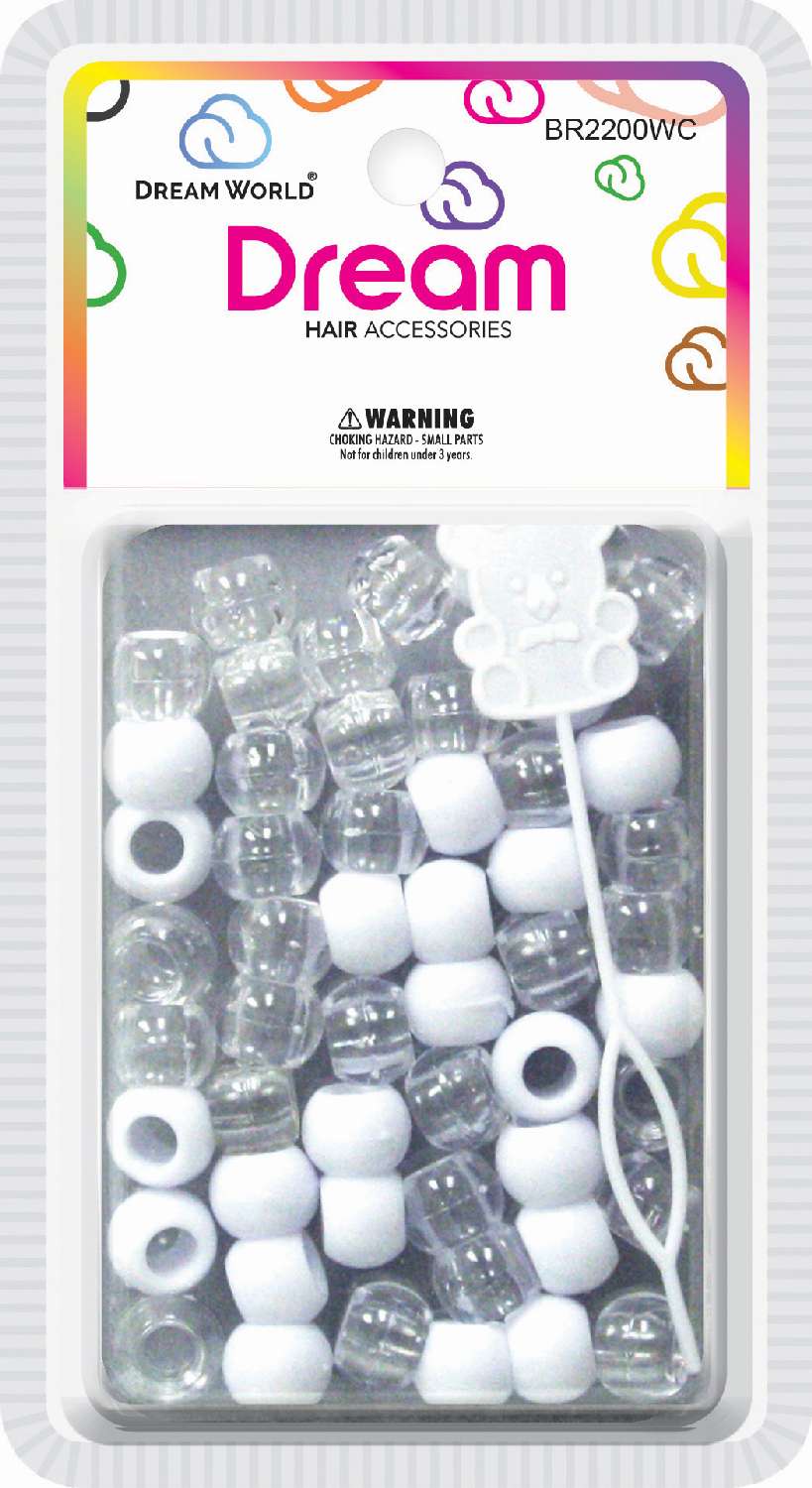DREAM BEAD 12MM 60PC WH/CLR