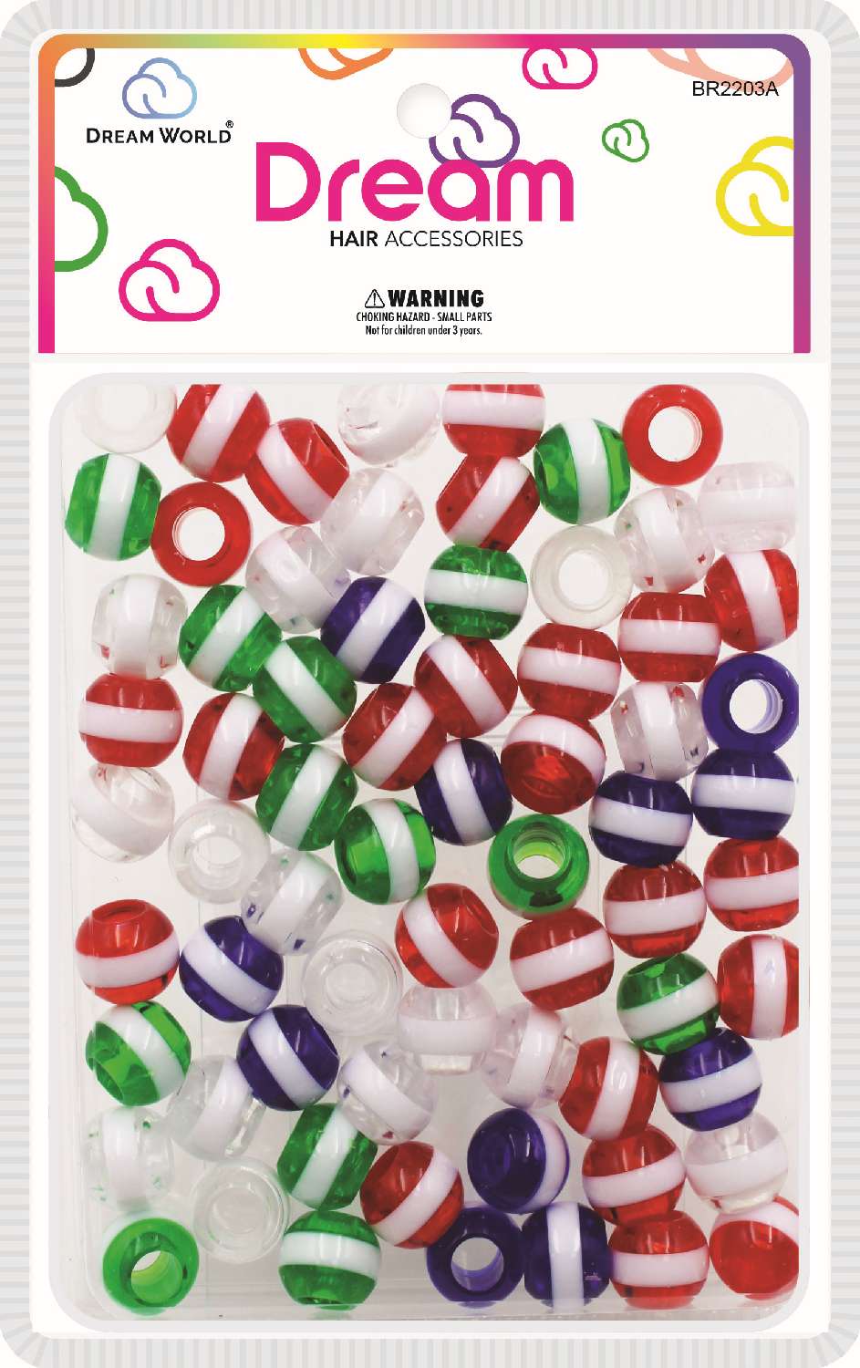 DREAM BEAD 16MM STRIPE 70PC ASST