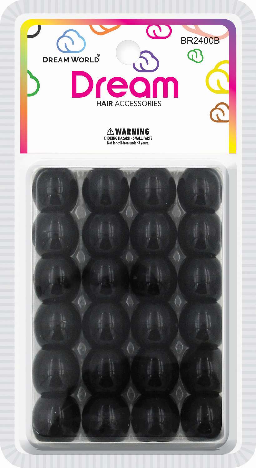 DREAM BEAD 18MM 24PC BLACK