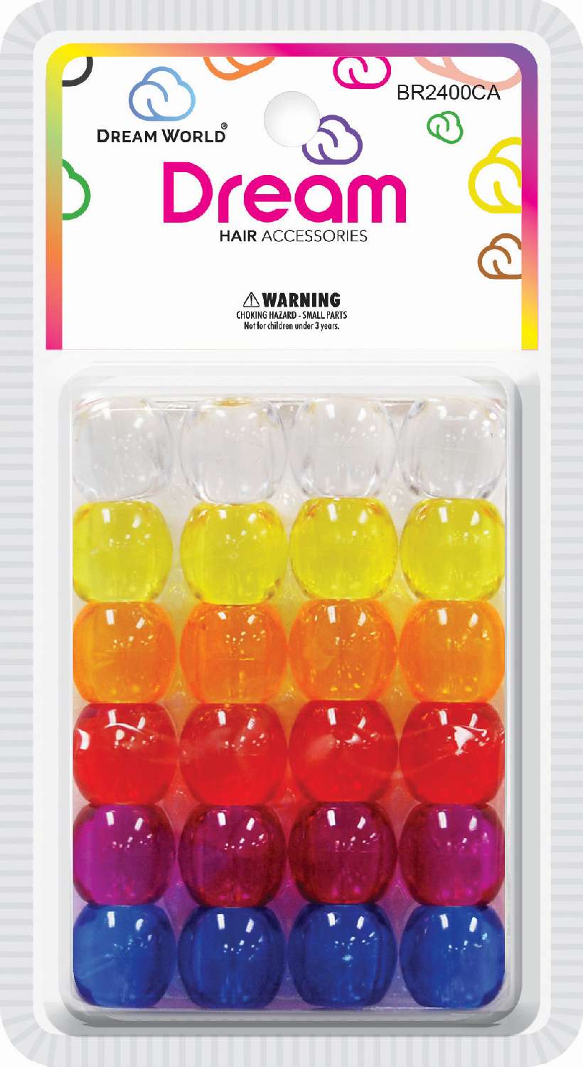 DREAM BEAD 18MM 24PC CLEAR ASST