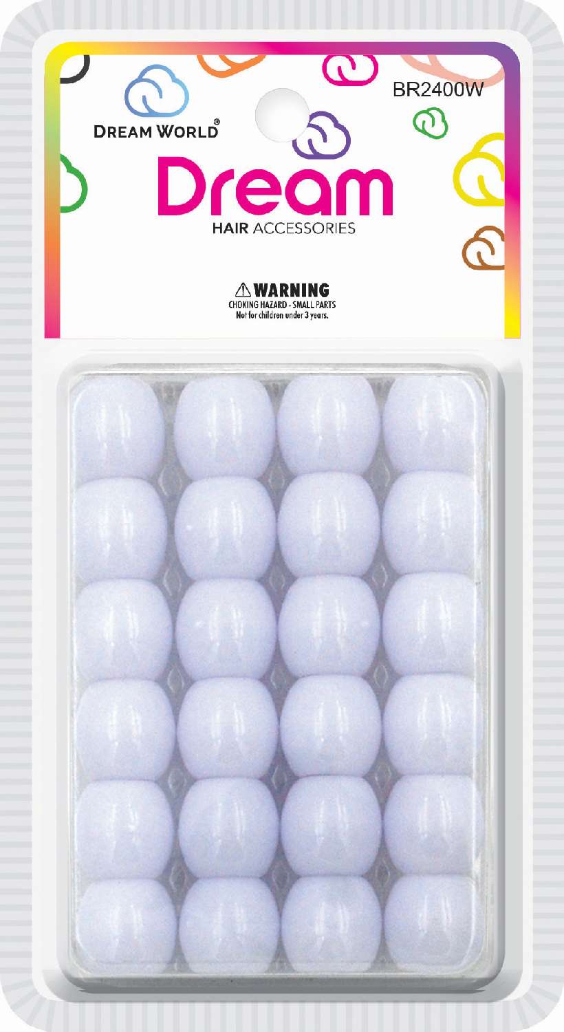 DREAM BEAD 18MM 24PC WHITE