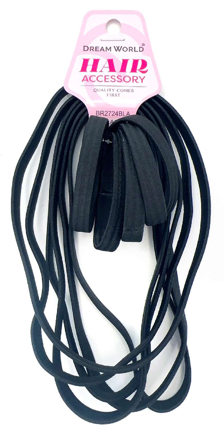DREAM H/PONYTAIL HOLDER COMBO WIDE 6PC BLACK