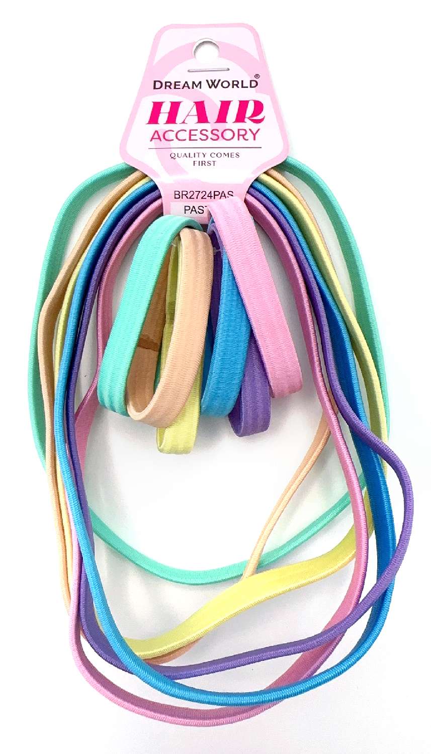 DREAM H/PONYTAIL HOLDER COMBO WIDE 6PC PASTEL