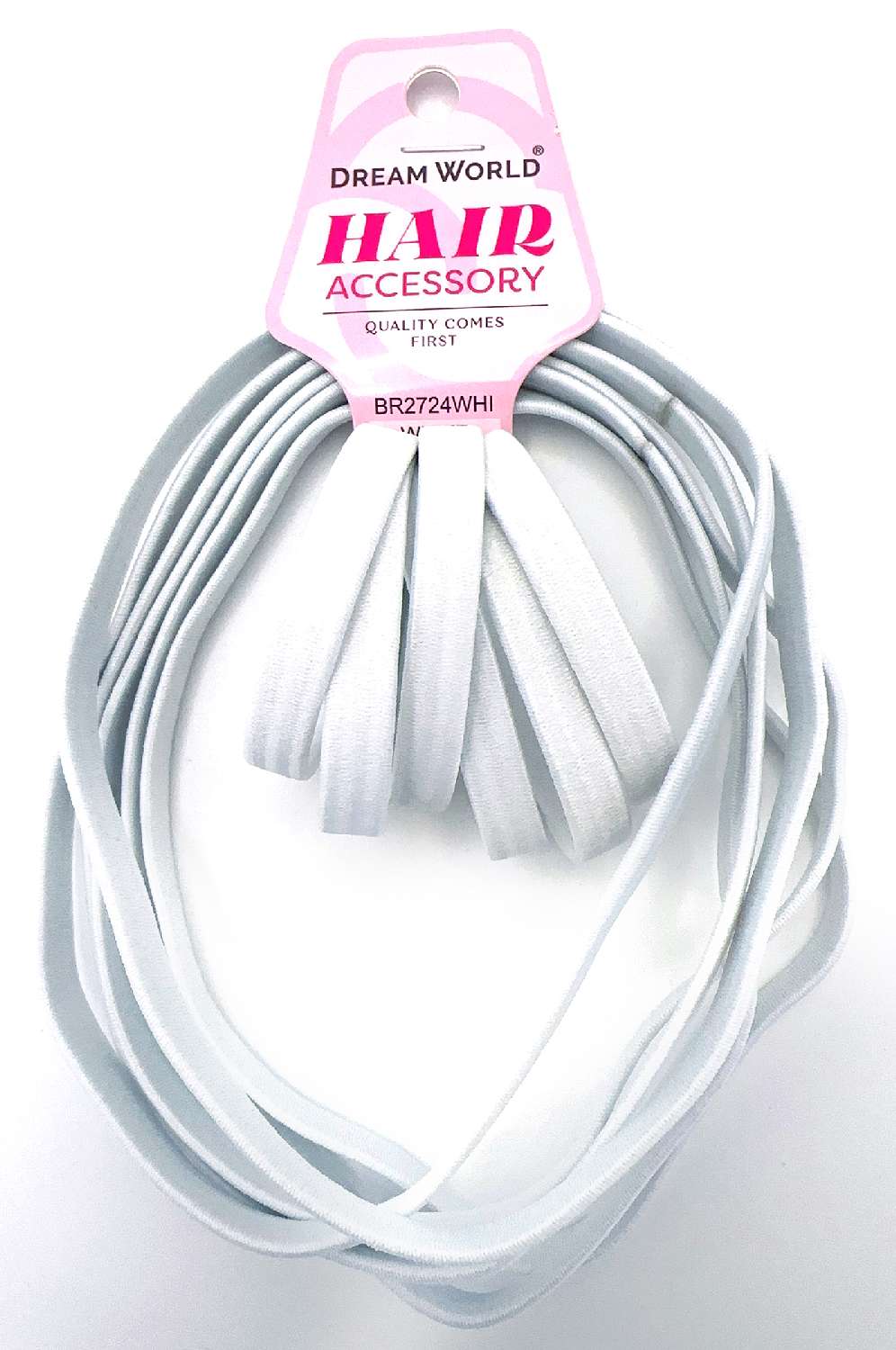 DREAM H/PONYTAIL HOLDER COMBO WIDE 6PC WHITE
