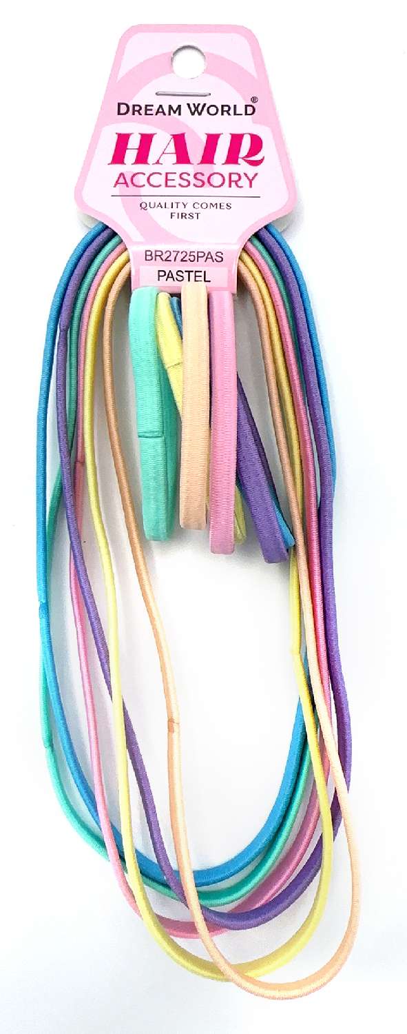 DREAM H/PONYTAIL HOLDER COMBO THIN 6PC PASTEL