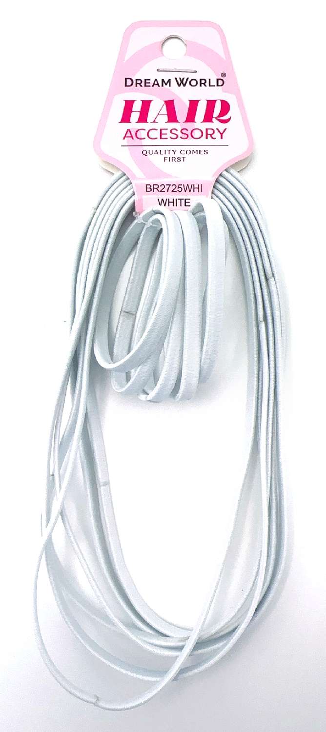 DREAM H/PONYTAIL HOLDER COMBO THIN 6PC WHITE