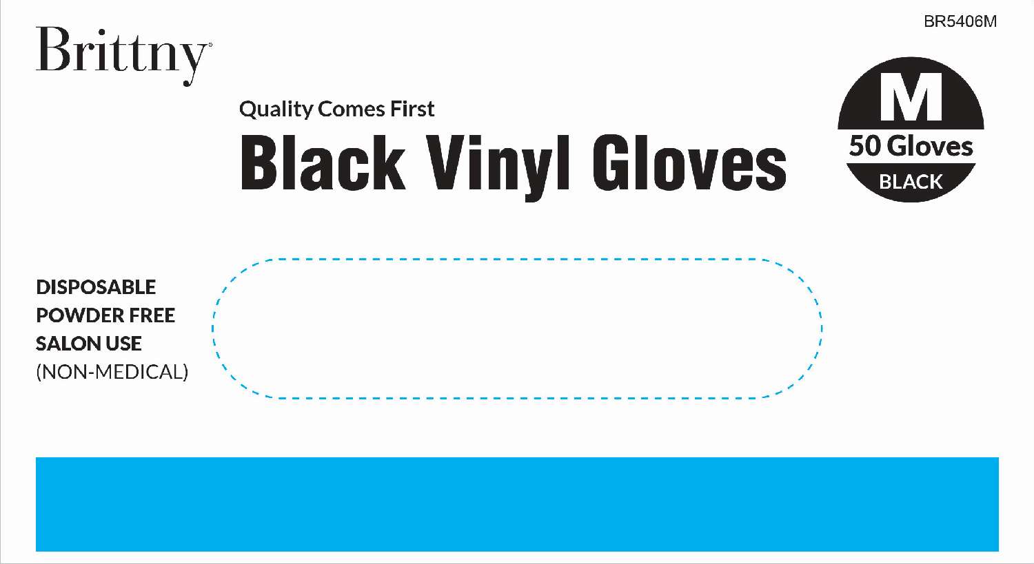 DREAM GLOVES VINYL 50PC/BX BLACK MEDIUM