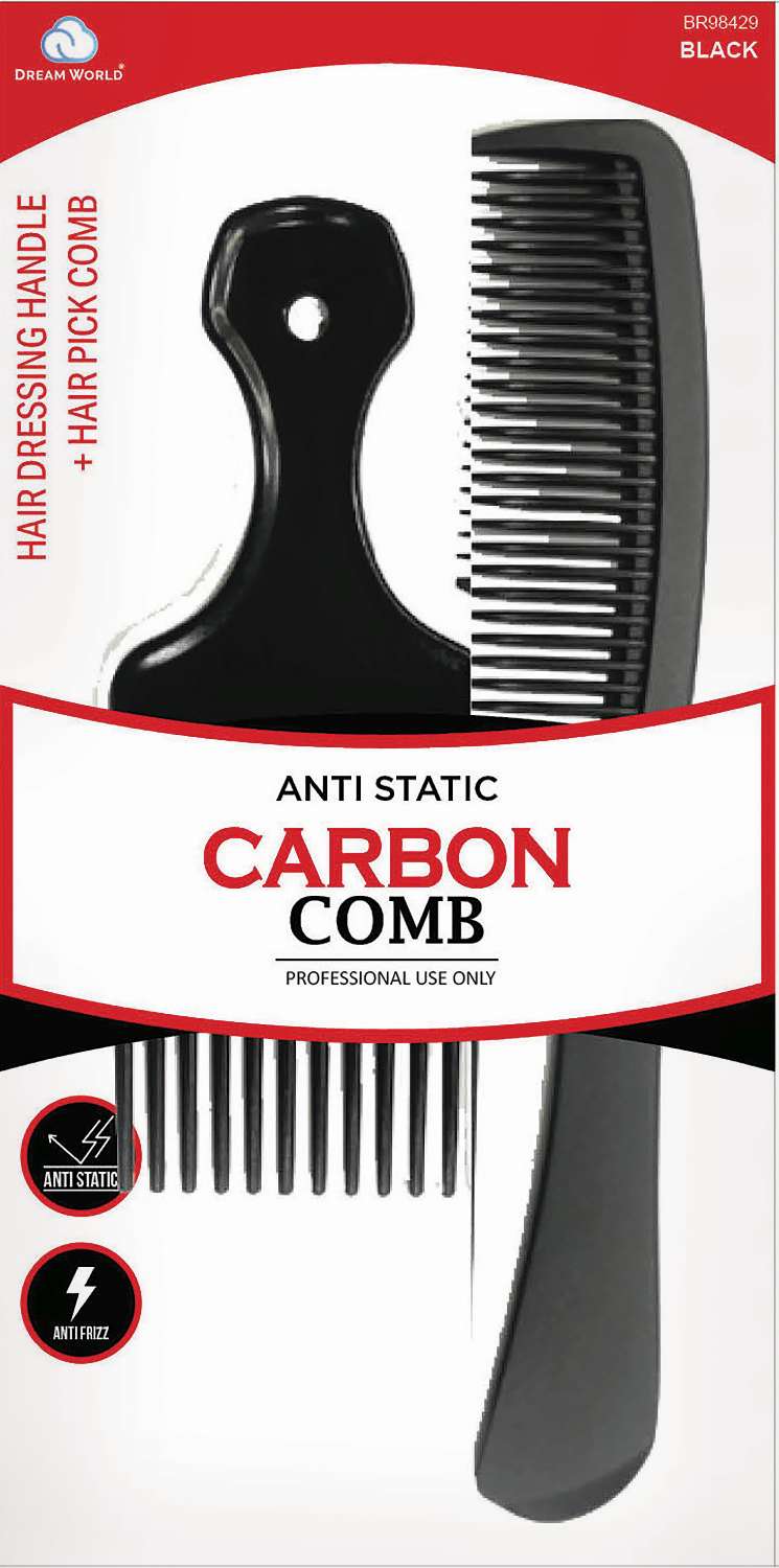 DREAM COMB/C HANDLE + PICK BLACK