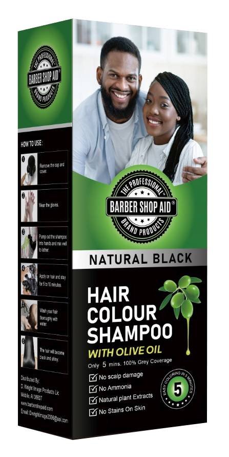 BARBER SHOP AID COLOR SHAMPOO [BLACK] 6.7 OZ