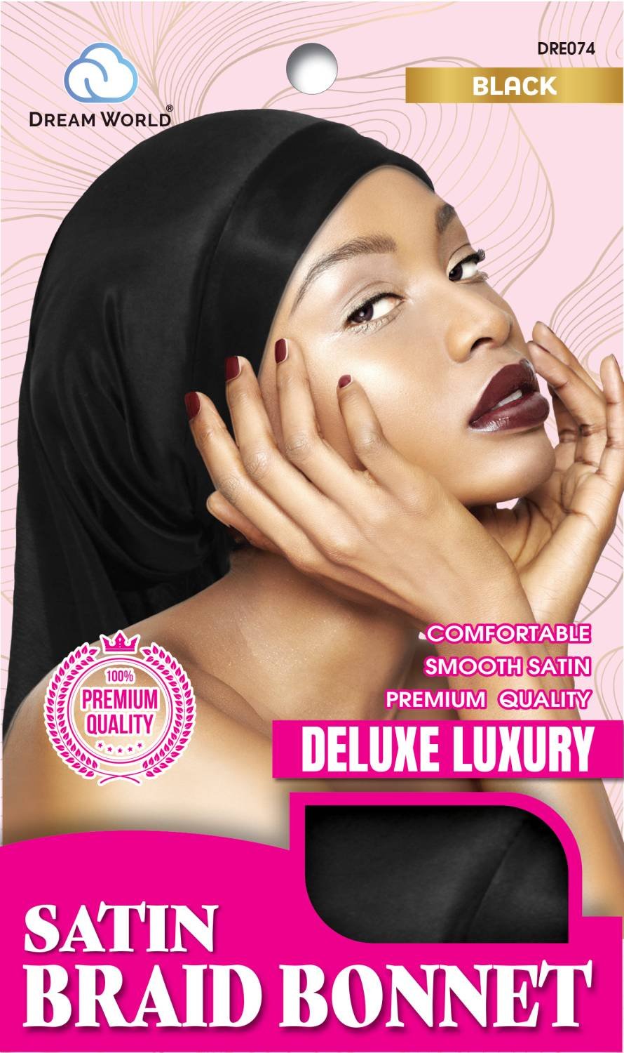 DREAM W-BRAID BONNET SATIN BLACK