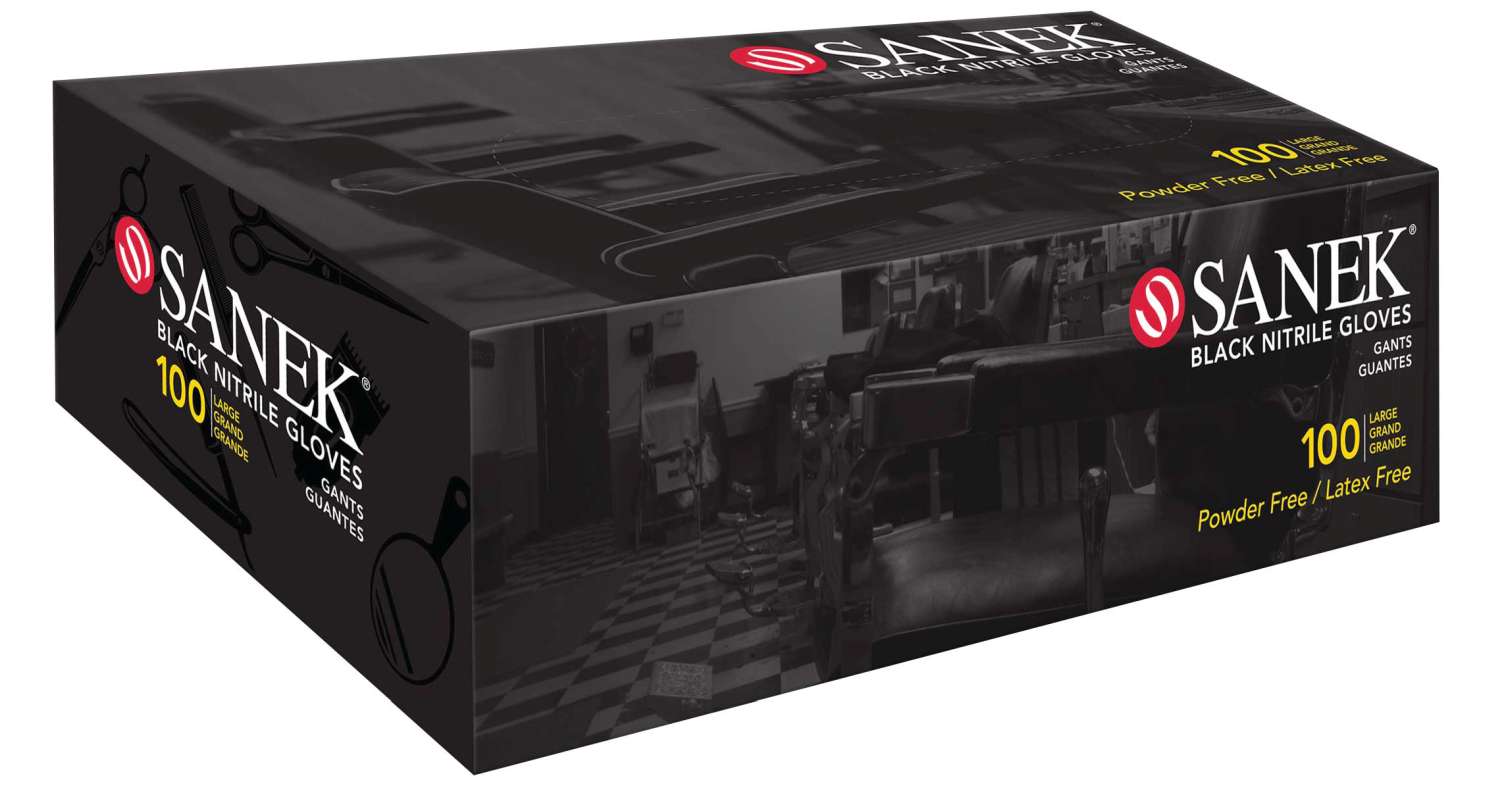 SANEK GLOVE BLACK NITRILE PF [XLG]
