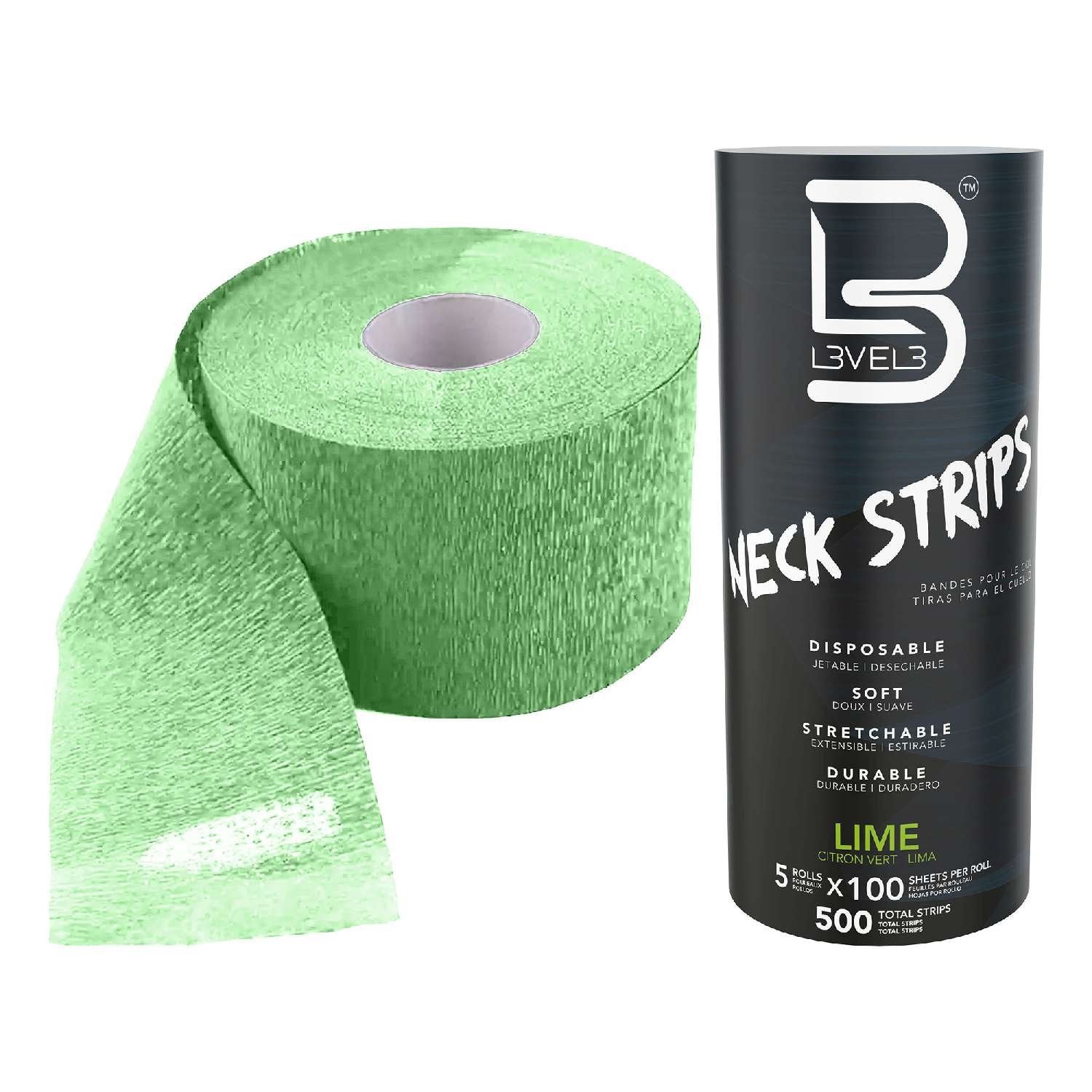 LEVEL3 5 ROLLS NECK PAPER 100PC [LIME]