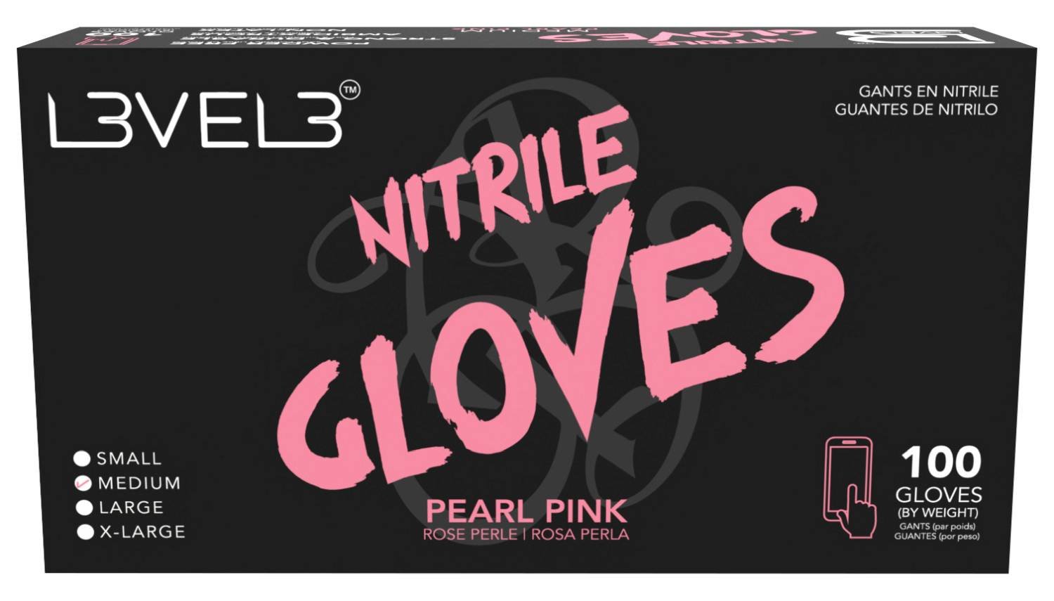 LEVEL3 NITRILE GLOVES PINK [MEDIUM]