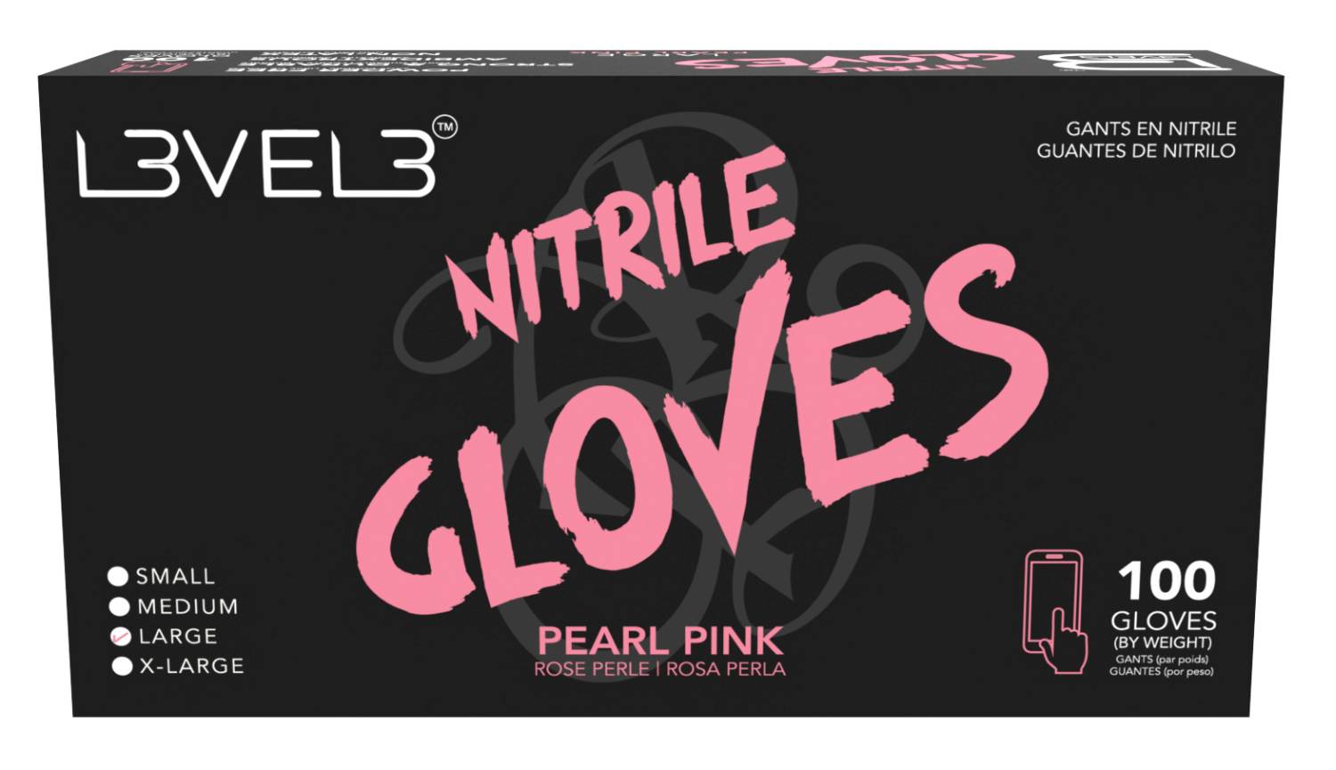 LEVEL3 NITRILE GLOVES PINK [LARGE]