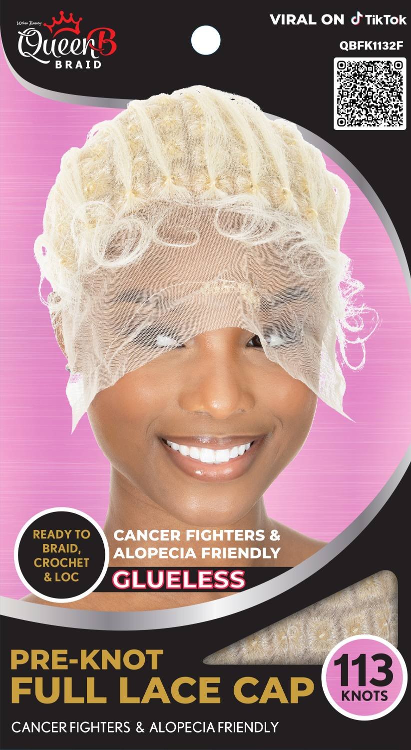 QB PRE-KNOT FULL LACE CAP-SQ113-#BLOND