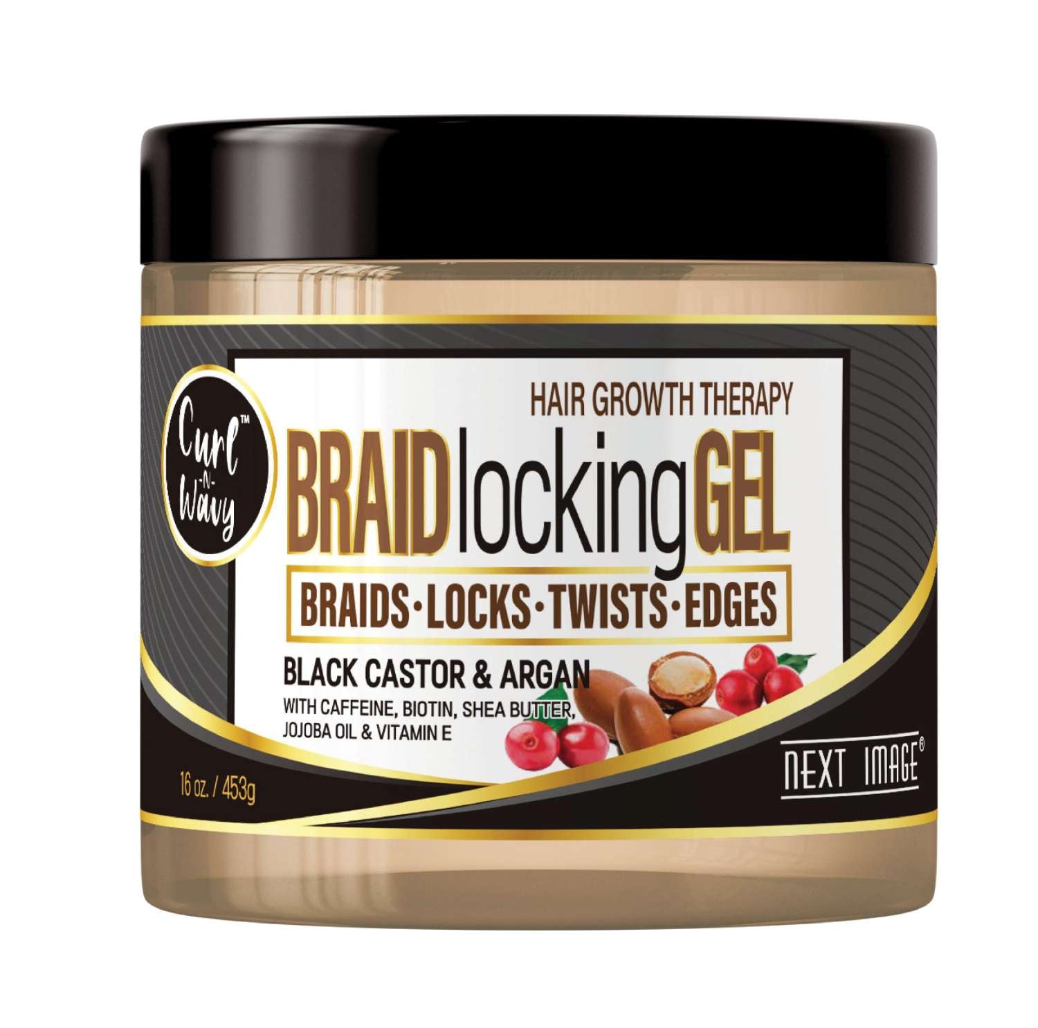NEXT IMAGE BRAID GEL BLACK CASTOR 16 OZ