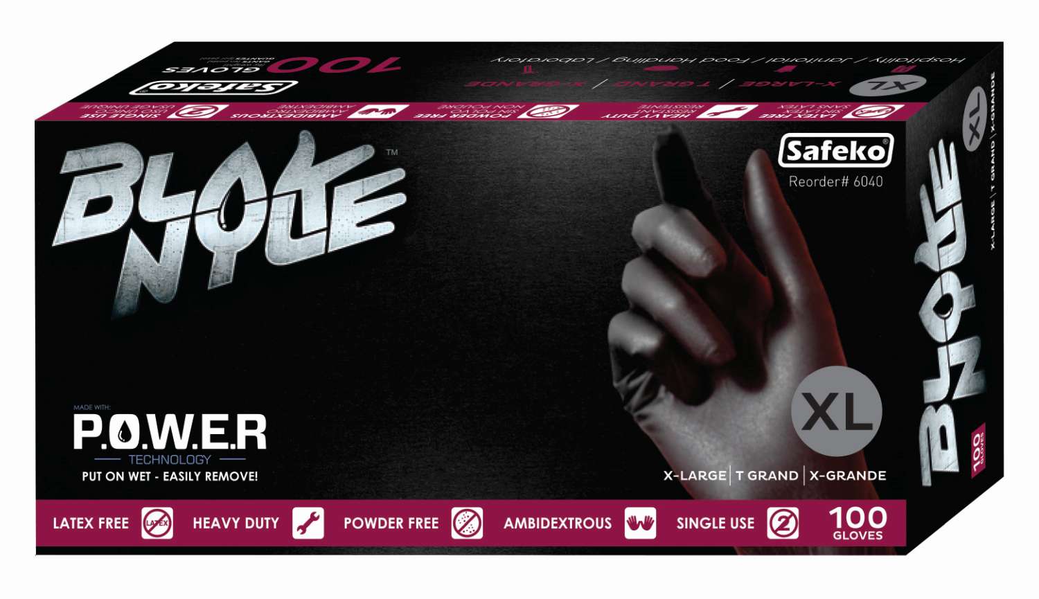 SAFEKO BLAK NYLE GLOVE X-LARGE