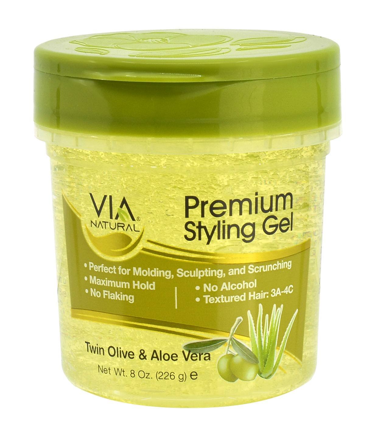 VIA PREM STYLING GEL TWIN OLIVE/ALOE 8 OZ