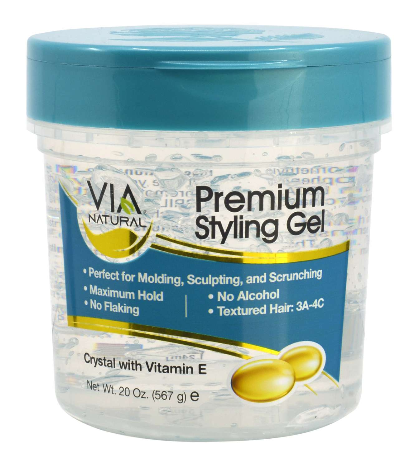 VIA PREM STYLING GEL CRYSTAL WITH VITA E 20 OZ